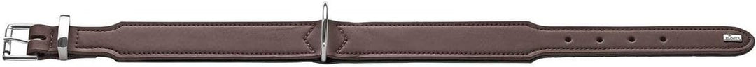 HUNTER BASIC Hundehalsband, beschichtetes Spaltleder, Kunstleder, schlicht, robust, witterungsbestän