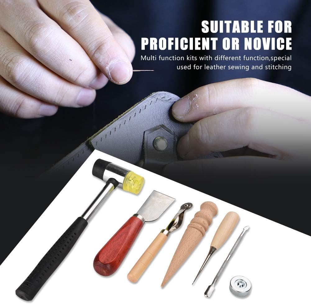 42 Stücke Leder Craft Kit mit Leder Arbeitswerkzeuge, Punch DIY Kit Professionelle Nähte Nähwerkzeug