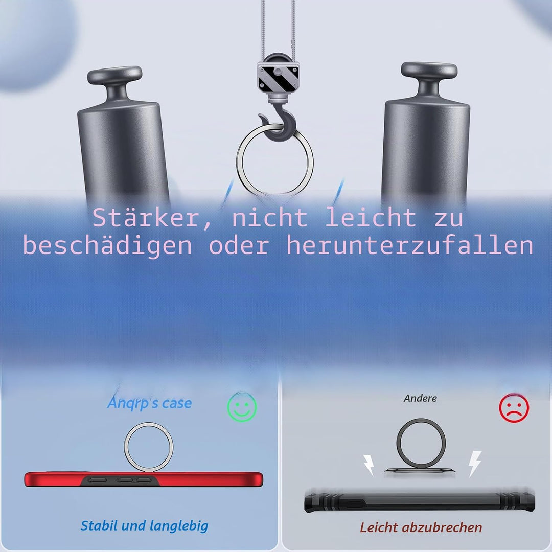 Anqrp Hiddenian Serier Hülle für Google Pixel 9/9 Pro, [Eingebetteter Ständer] [Wärmeableitung] Schw