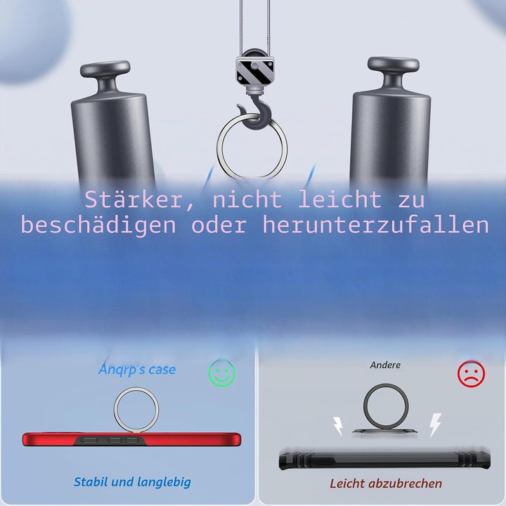 Anqrp Hiddenian Serier Hülle für Google Pixel 9/9 Pro, [Eingebetteter Ständer] [Wärmeableitung] Schw