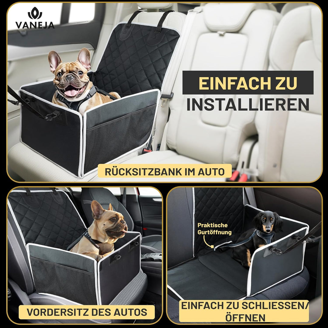 Hundeautositz fürs Auto – Sicher & wasserdicht – TÜV-geprüft – für kleine & mittlere Hunde