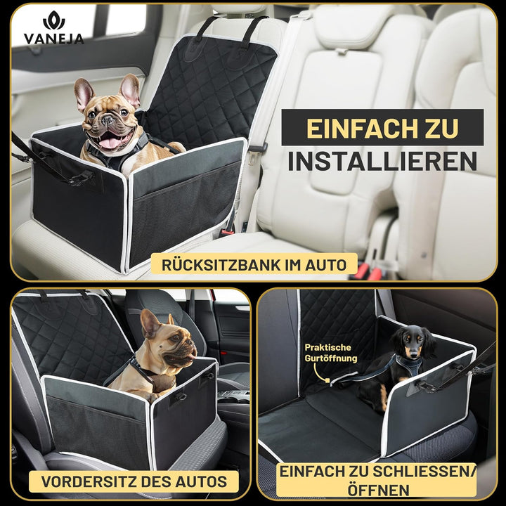 Hundeautositz fürs Auto – Sicher & wasserdicht – TÜV-geprüft – für kleine & mittlere Hunde