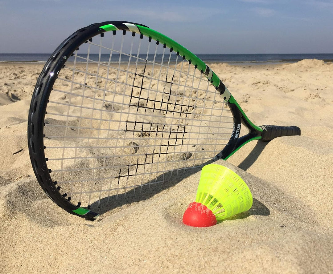 VICFUN Speed Badminton 100 Set - versch. Farben Schwarz/Grün Single, Schwarz/Grün Single