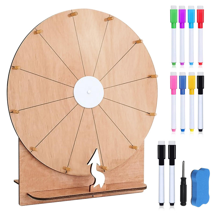 Grosses Glücksrad Set, 30cm Glücksrad Zum Drehen Mit Ständer Und Markierstift, Glücksrads Zum Selbst