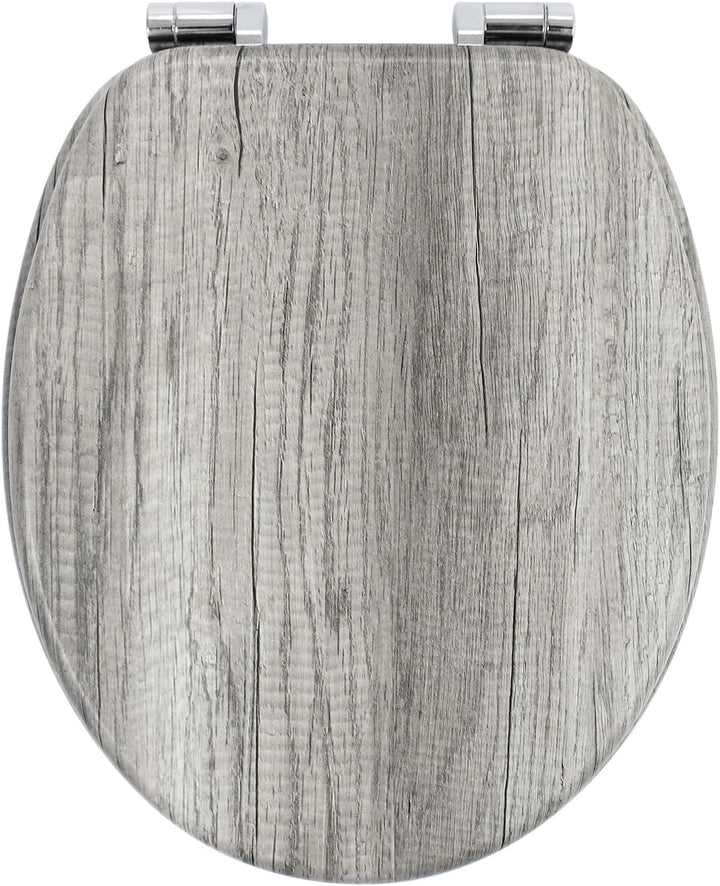 WC Sitz mit Absenkautomatik, hochwertiger Toilettendeckel aus MDF Holz, Einfache Montage Stabiler Kl
