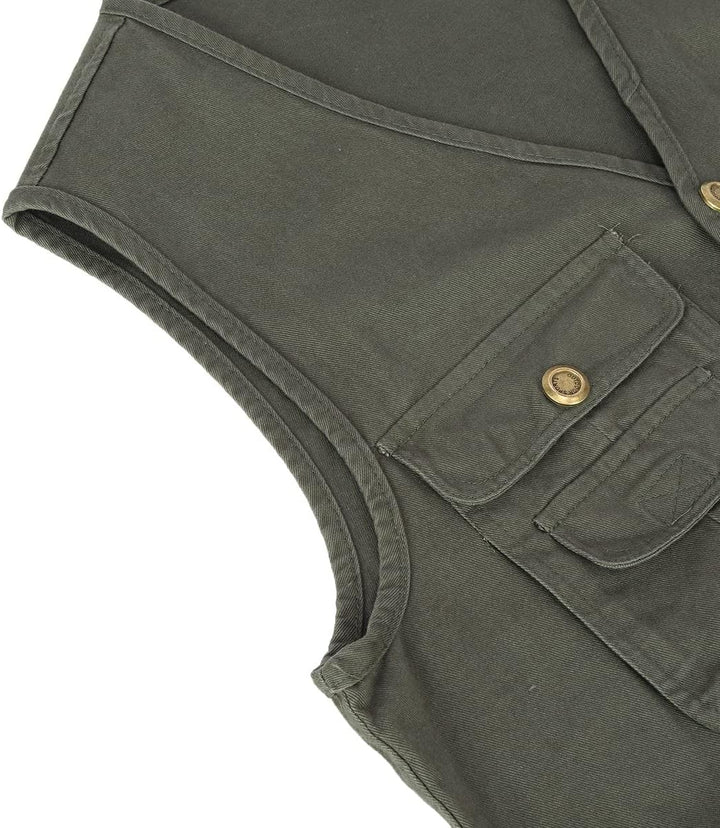 YOUTHUP Weste Herren Anglerweste Outdoor Ärmellose Fotografie Jagd Sportweste Multi-Tasche Leicht Kn