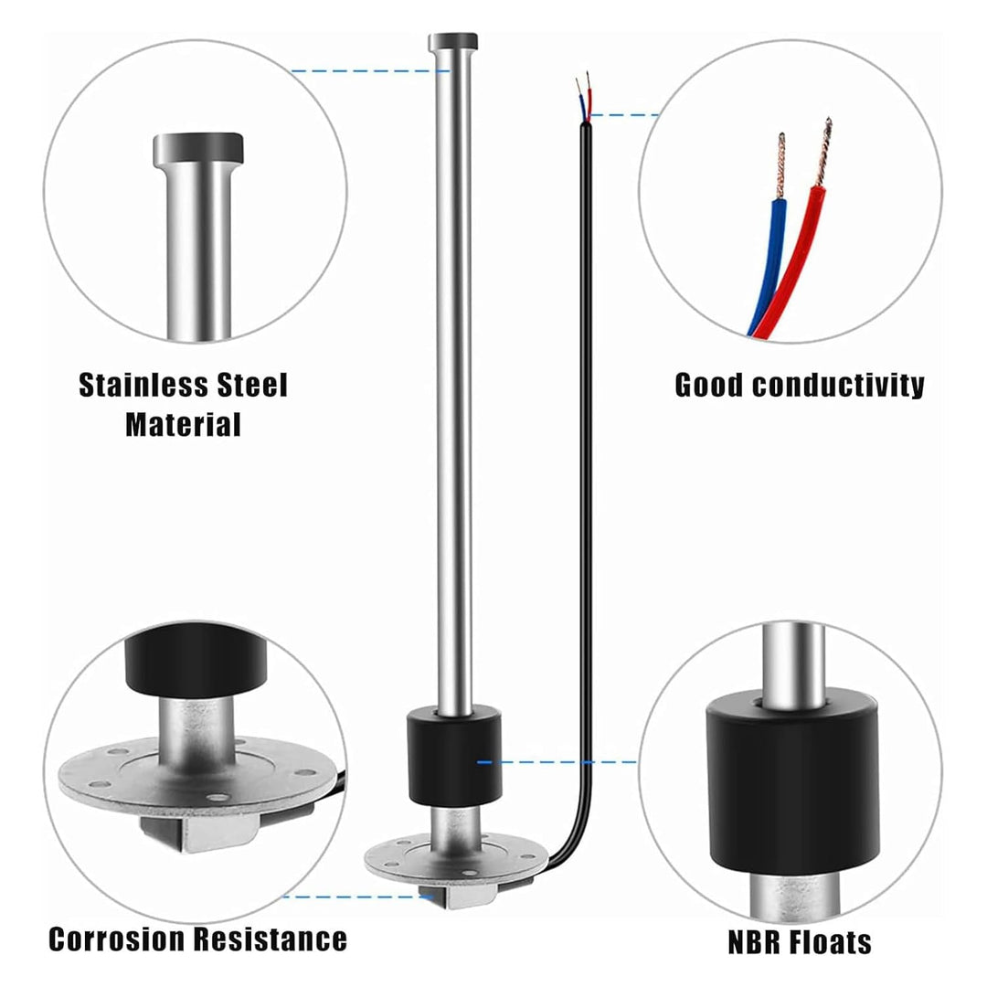 Geloo Füllstandssensor, Edelstahl-Kraftstoffsendeeinheit Wasserstandsanzeige-Sensor Autokraftstoffwa