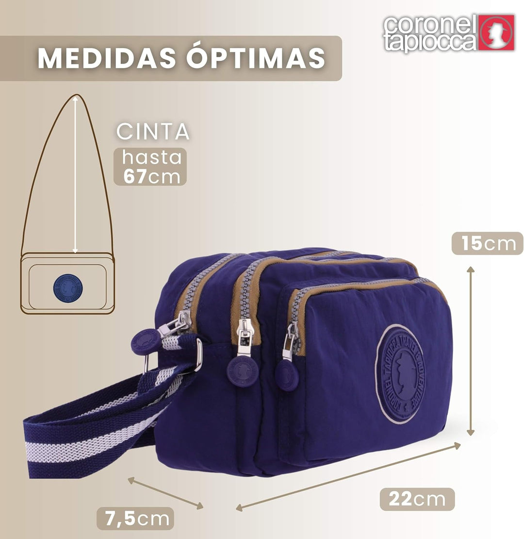 Coronel Tapiocca Damen Umhängetasche Schultertasche Schulterriemen Reissverschluss Handtasche Crossb