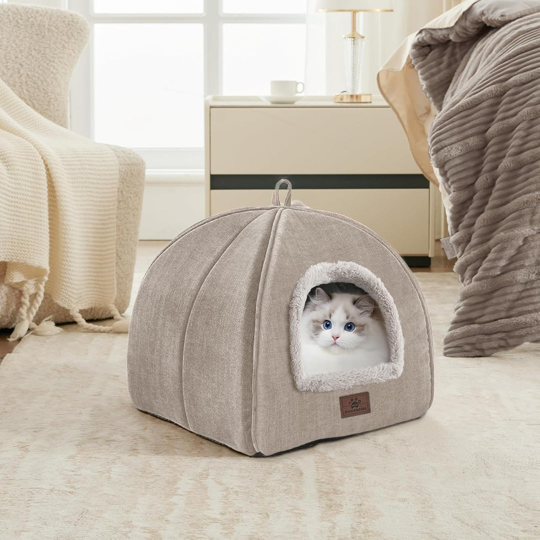WINDRACING Katzenbett für Indoor-Katzen – Katzenhöhlenbett, Katzenhaus, Katzenzelt mit abnehmbarem,