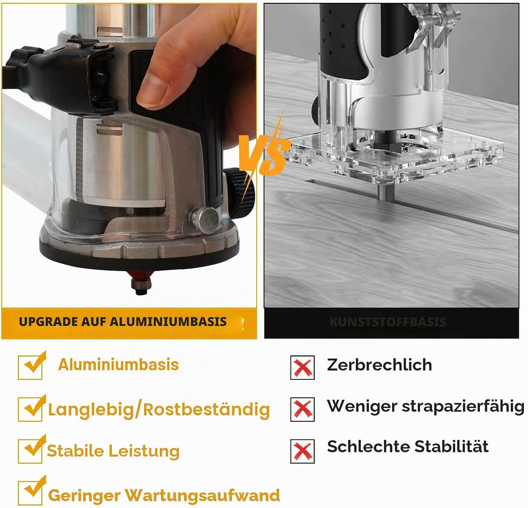 Kabelloser Handfräser für DeWalt 20 V Akku, 21 V 800 W Handflächenfräser für Holzbearbeitung, Handka