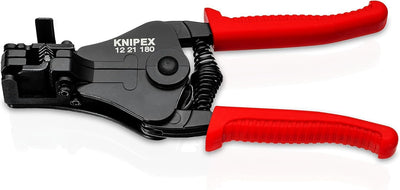 Knipex Abisolierzange mit Formmessern schwarz lackiert, mit Kunststoff-Griffhüllen 180 mm 12 21 180