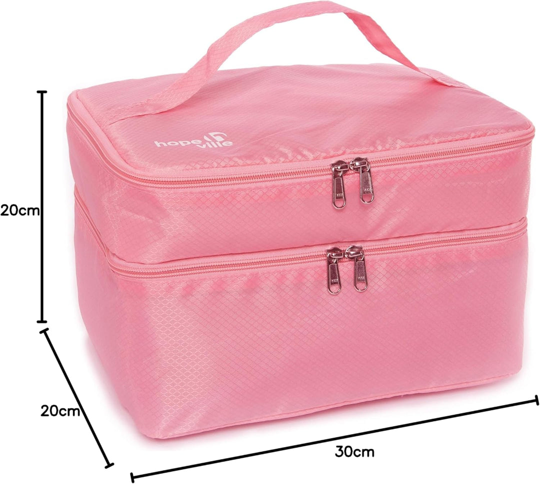 Extra grosser Reise Organizer für Damen, Premium Kosmetiktasche und Kulturtasche für Unterwäsche, Ko
