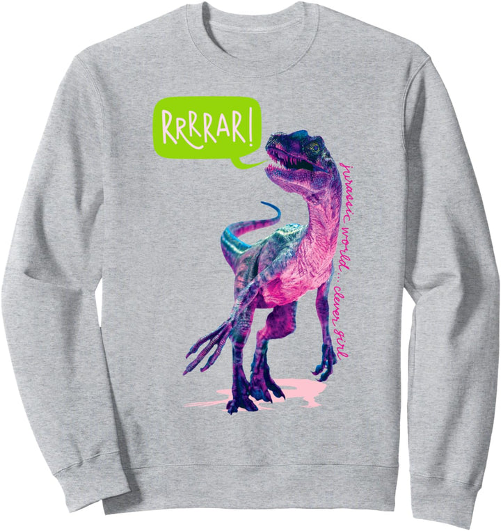 Jurassic Park Raptorgebrüll in Neonpink Sweatshirt