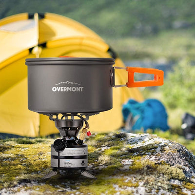 OVERMONT Camping Kochgeschirr Set Outdoor Geschirr Set Kochtopf Set Grillgeschirr Picknick Topf mit