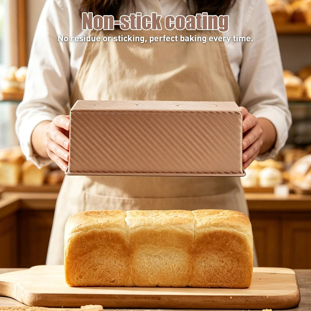 Toastbrot Backform mit Deckel 1000g, Brotbackform mit Deckel Antihaft Brotbackformen Kohlenstoffstah