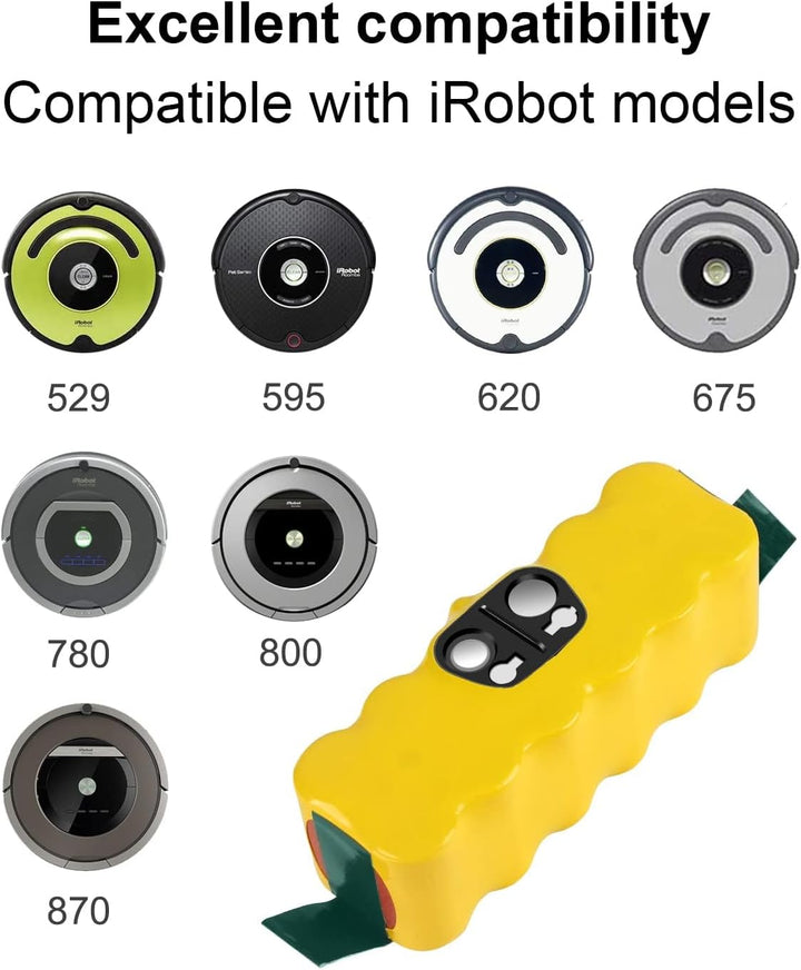 14.4V 4500mAh NI-MH Ersatzskkus für Staubsauger akku iRobot Roomba 500 600 700 800