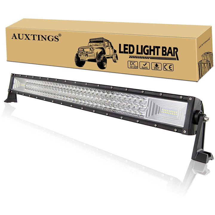 AUXTINGS 32 inch 405W Dreireihige LED LICHTLEISTE Spot fahren Nebelscheinwerfer Flutlicht Spotlight
