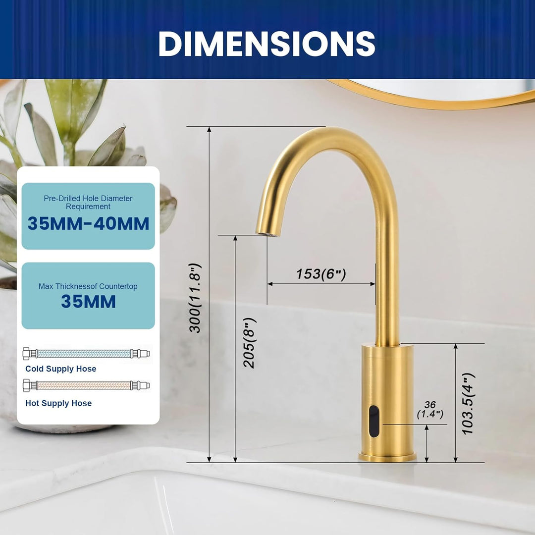 iVIGA Wasserhahn Sensor, Badarmatur Infrarot Sensor für Badezimmer Wasserhahn Bad Automatisch mit St