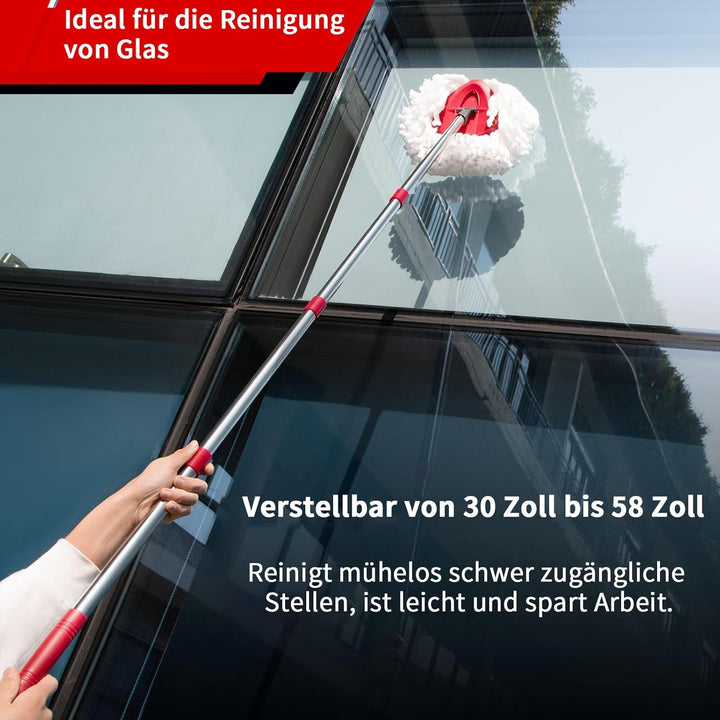 Spin Mop Set Kompatibel mit Vileda Turbo 2in1 EasyWring&Clean,1 Griff + 1 Base Grossartig für Wischm