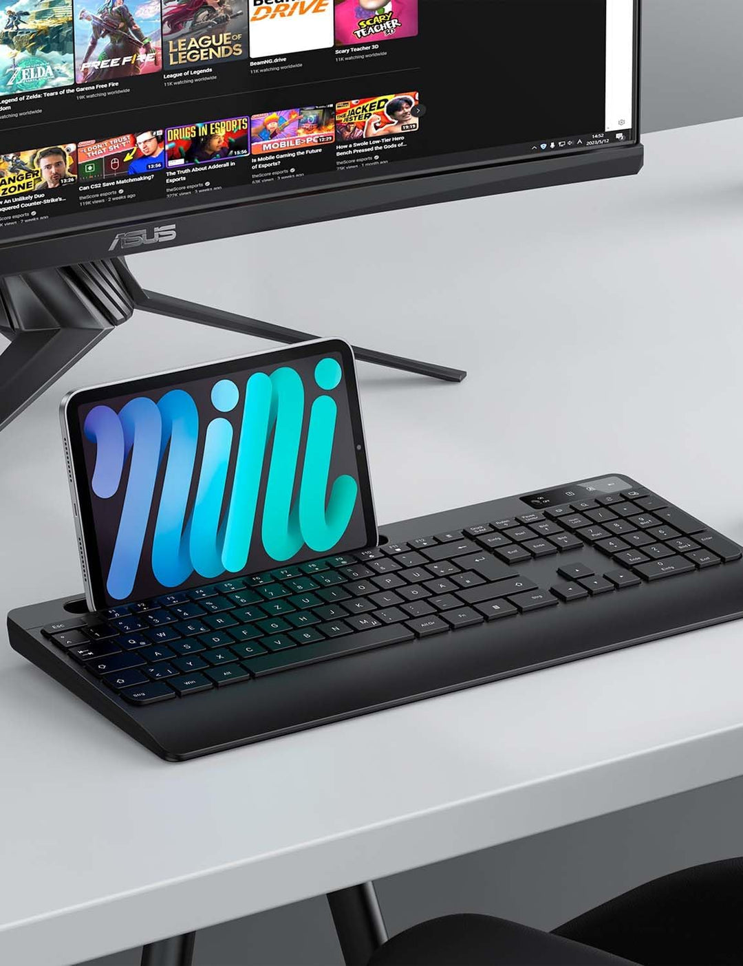 Tastatur Maus Set Kabellos - OMOTON Ergonomische Kabellos Tastatur QWERTZ Deutsche Mit Handgelenkauf