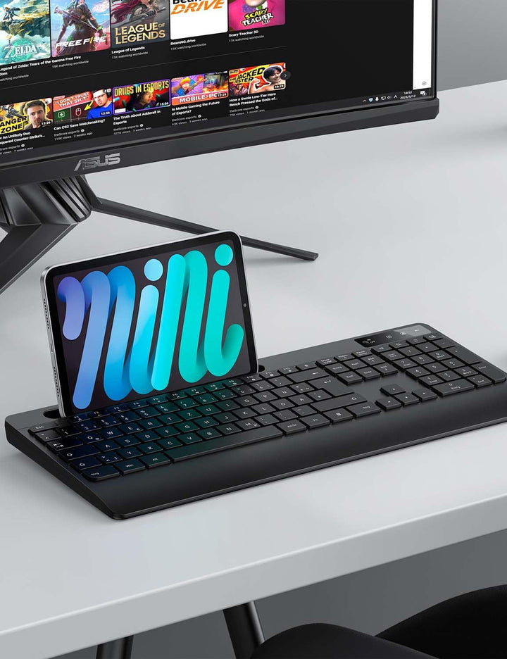 Tastatur Maus Set Kabellos - OMOTON Ergonomische Kabellos Tastatur QWERTZ Deutsche Mit Handgelenkauf