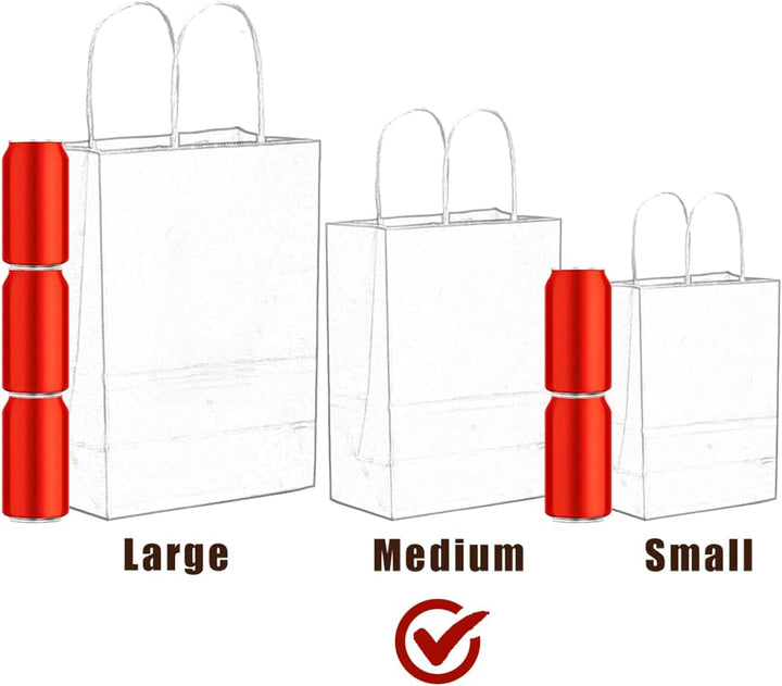 Gcardist 100-Packs braun Geschenk Taschen mit Griffen Bulk 11"x8.3"x4.3" Medium Grösse Kraft Papier