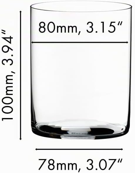 RIEDEL The O Wine Tumbler Whisky H2O, 2er Set, Klares Kristallglas, maschinell gefertigt, Whisky H2O