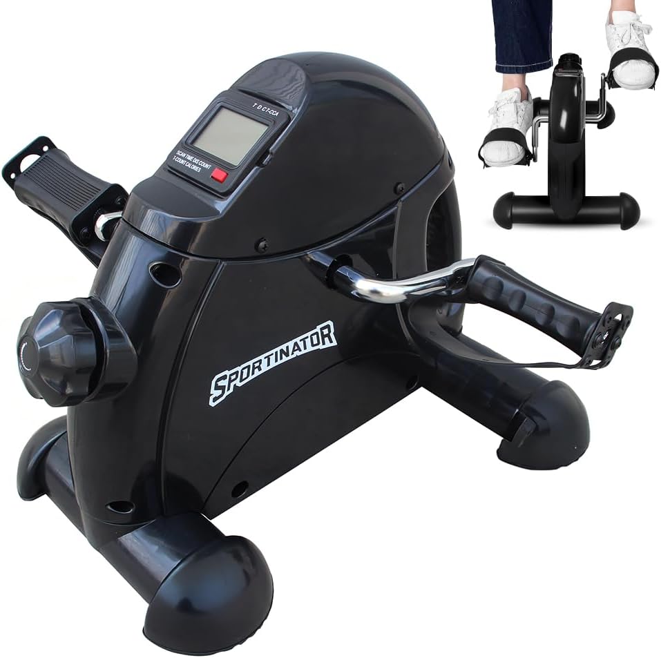 SPORTINATOR Mobility Mini Pedaltrainer – Heimtrainer für Beine & Arme, Einstellbarer Widerstand, LCD