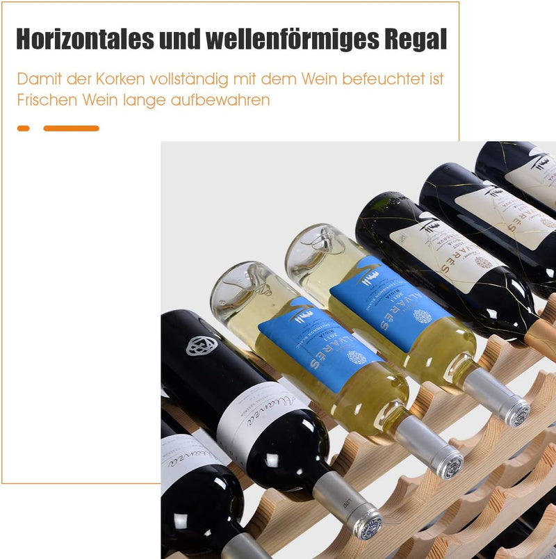 COSTWAY Weinregal Holz, Stapelbares Weinständer mit 6 Ebenen für 72 Flaschen, Flaschenregal Holzrega