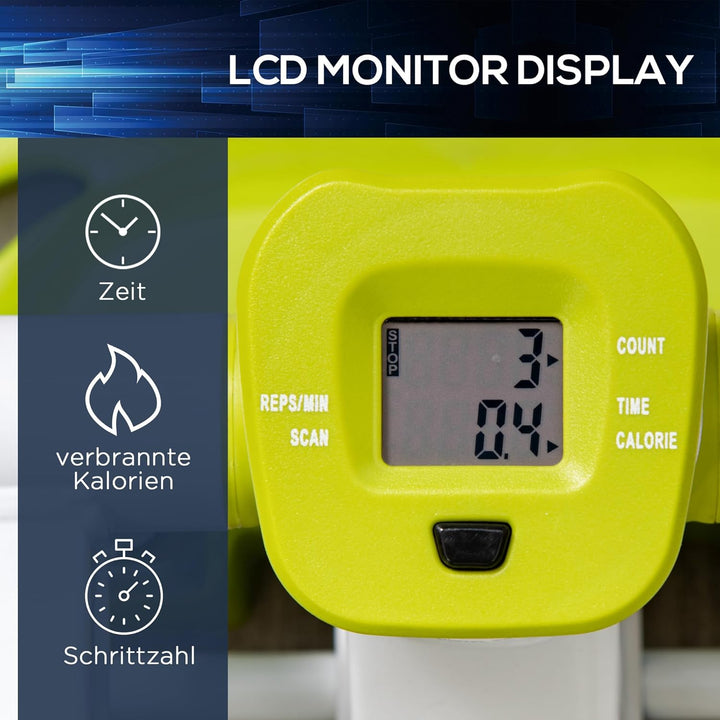 HOMCOM Mini Stepper für Zuhause, rutschfest Up-Down Stepper mit LCD-Anzeige, Stepper Hometrainer mit