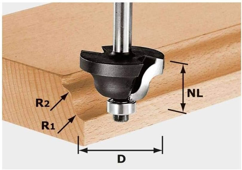 Festool Doppelradienfräser HW S8 D38,1/R6,35/R6,35, HW S8 D38,1/R6,35/R6,35