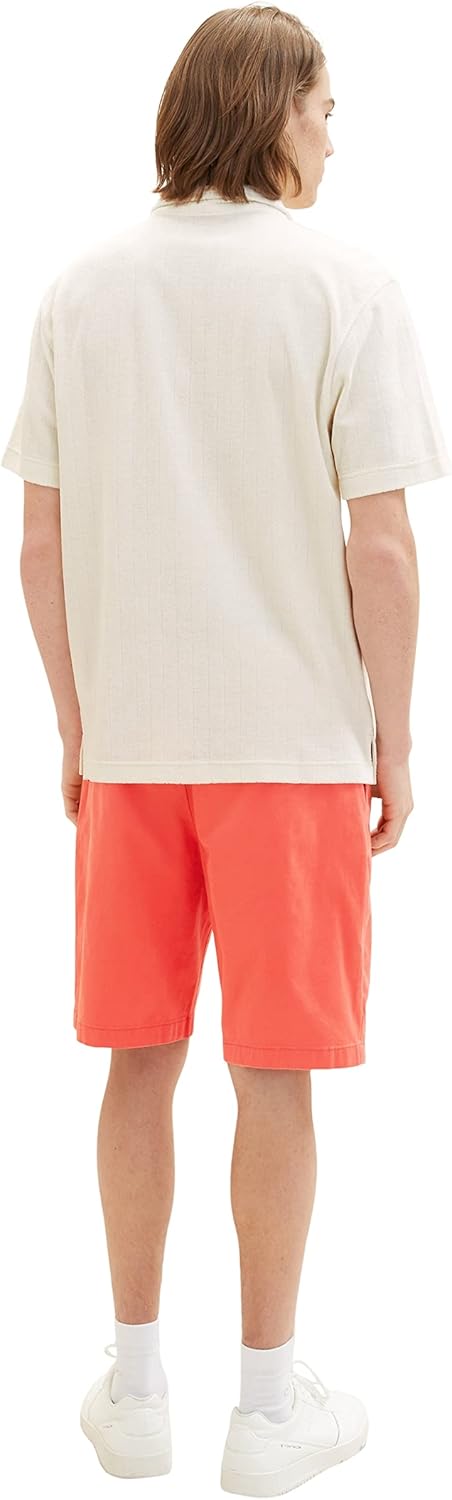 TOM TAILOR Denim Herren Relaxed Fit Chino Bermuda Shorts XS 11042 - Plain Red, XS 11042 - Plain Red