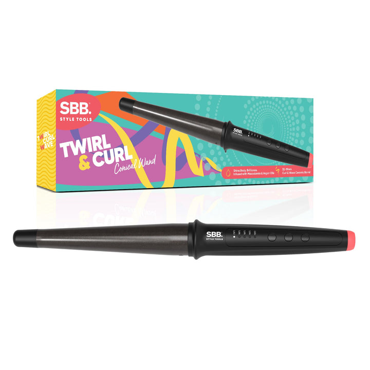 SBB Twirl & Curl konischer Lockenstab – Lockenstab-Styler mit konischem Aufsatz, Stylingstab für Wel