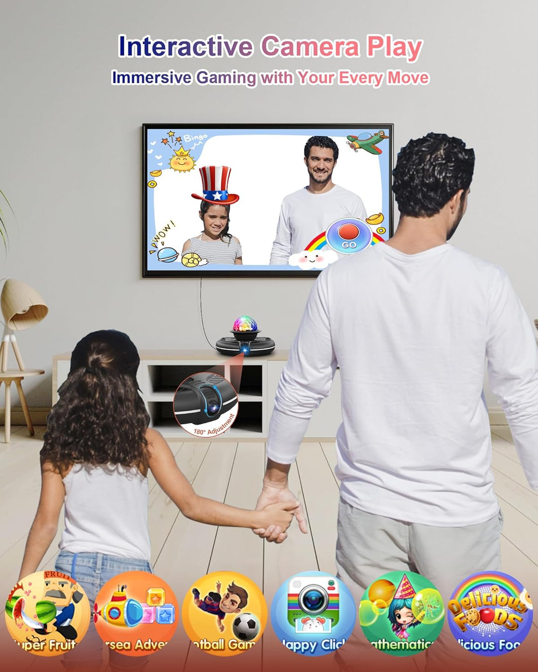 Tanzmatte - Tanzmatten für den TV mit Kamera, rutschfeste Spielmatte mit 2 kabellosen Griffen & bunt