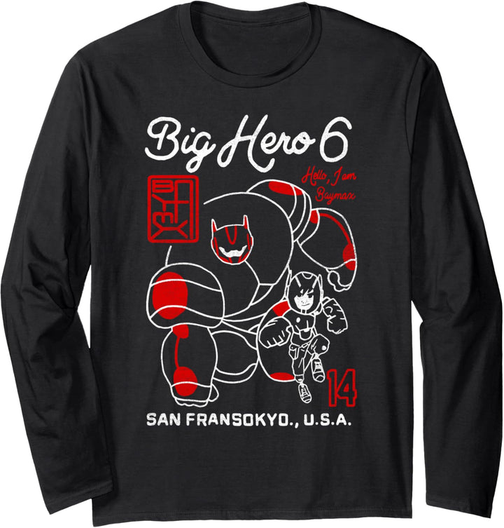 Disney Big Hero 6 Hello I Am Baymax And Hiro Langarmshirt
