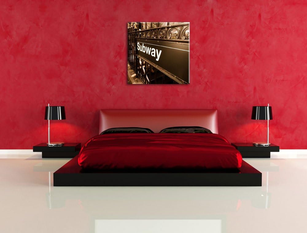 Londoner U-Bahn Subway, Format: 70x70 auf Leinwand, XXL riesige Bilder fertig gerahmt mit Keilrahmen