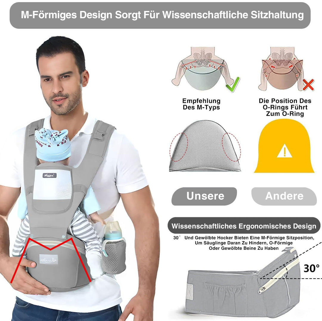 TOFFCAEA 6-in-1 Babytrage Neugeborene, Babytrage Ergonomische Reine Baumwolle Leicht, verstellbarer