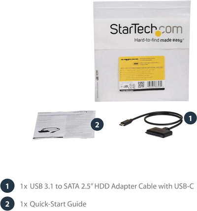 StarTech.com USB-C auf SATA Adapter - Externer Festplattenstecker für 2,5'' SATA-Laufwerke - SATA SS