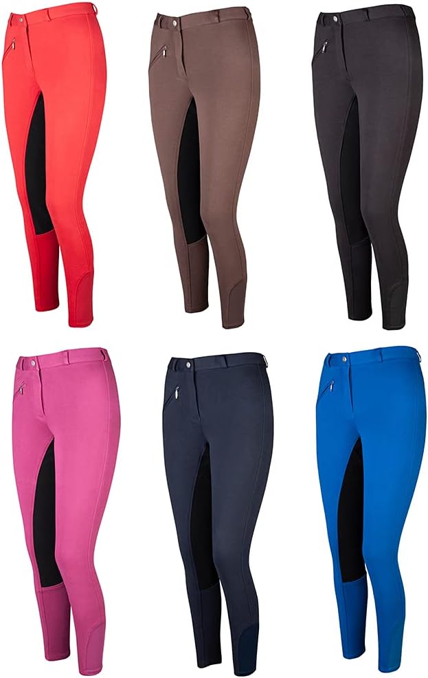 PFIFF 102290 Reithose´Thea´ Kinder Damen Vollbesatz 42 Mittelblau-schwarz, 42 Mittelblau-schwarz