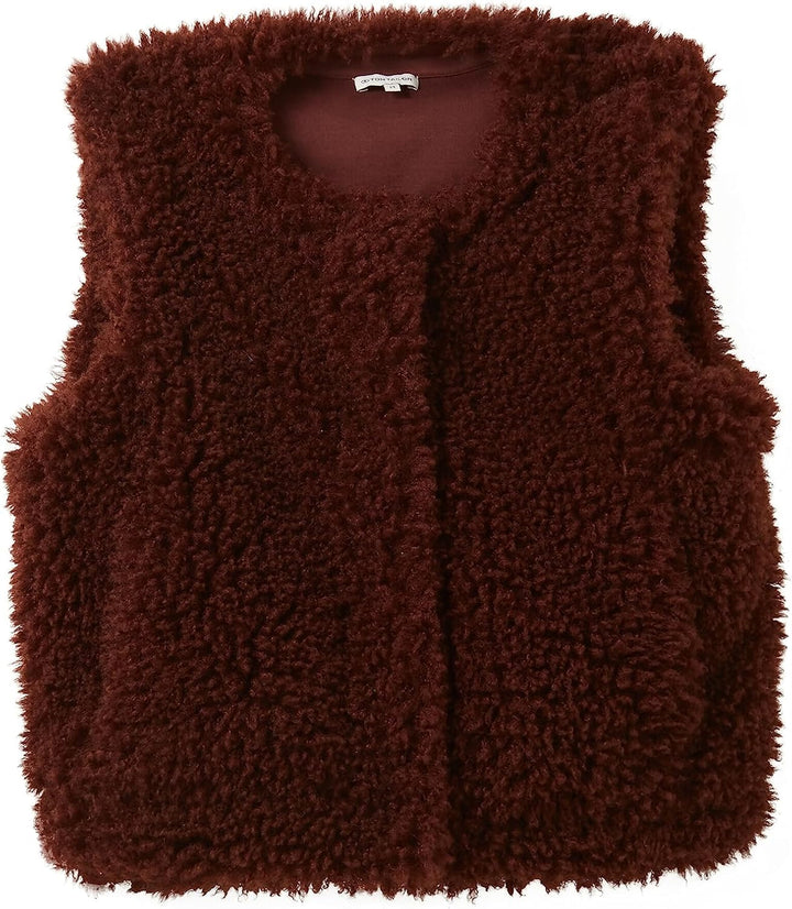 TOM TAILOR Damen Teddy Weste, 30337 - Raisin