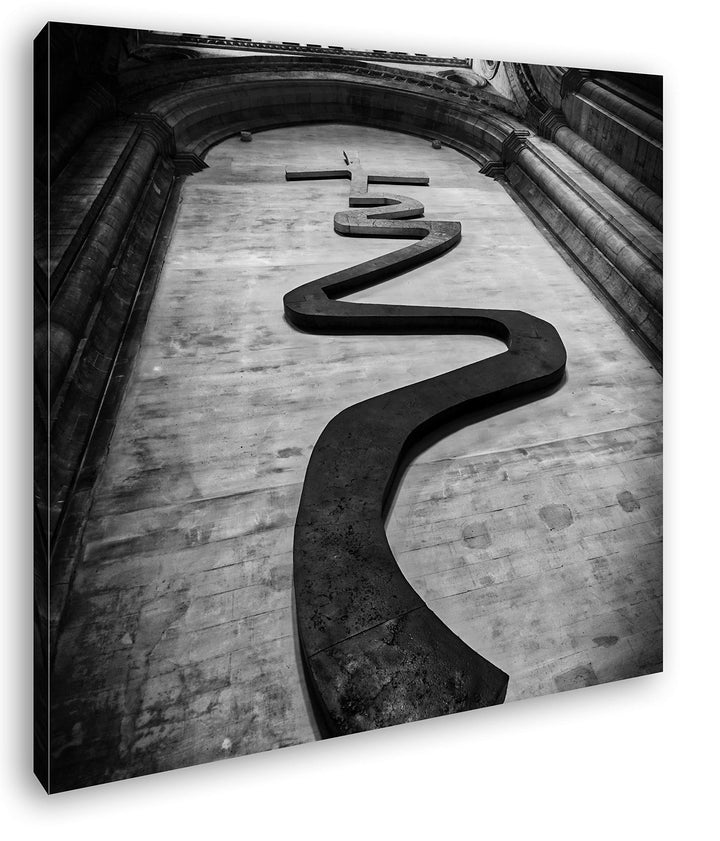 deyoli exotisches Wandkreuz Format: 70x70 Effekt: Schwarz&Weiss als Leinwandbild, Motiv auf Echtholz