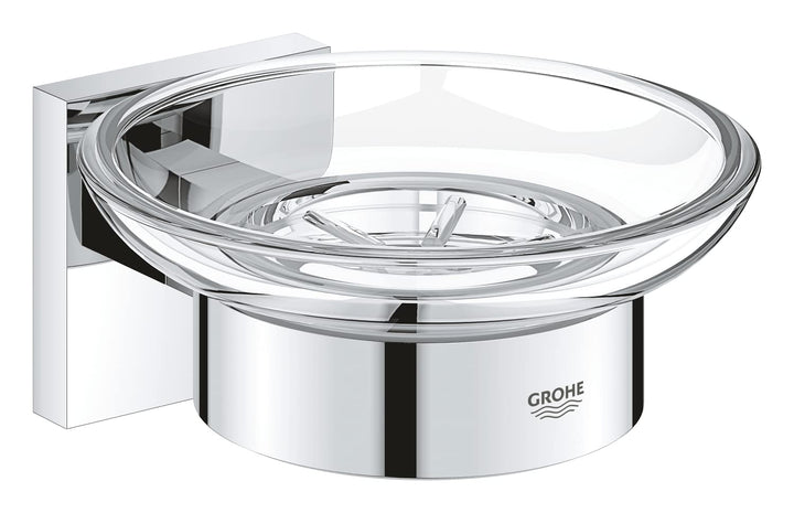 GROHE Start Cube - Seifenschale mit Halter (verdeckte Befestigung, Material: Glas/ Metall), chrom, 4