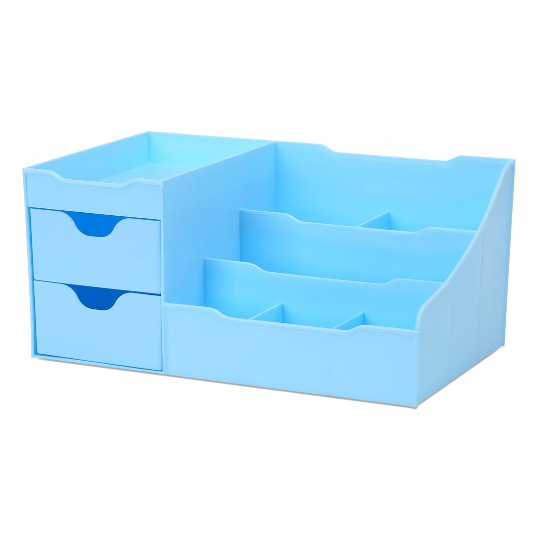 UNCLUTTERED DESIGNS Make-up Organizer Mit Schubladen (2 Schublade, Blau) 2 Schublade Blau, 2 Schubla