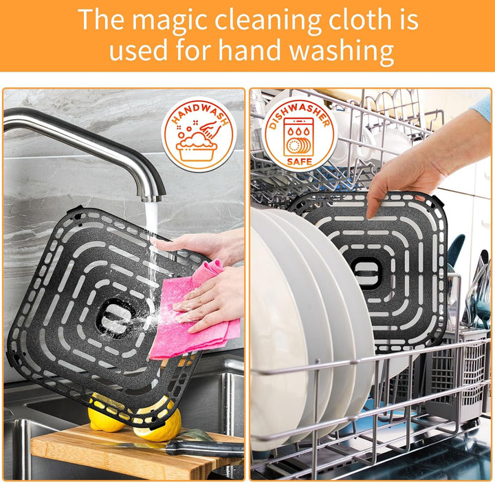 Air Fryer Grill Pan for COSORI Air Fryer TurboBlaze 6 Qt, Non-Stick 8.9’’*8.9’’Square Air Fryer Rack