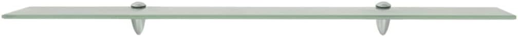 vidaXL Wand Regal Glasregal Glasboden Glasablage Badregal Mattiert 90x20 cm 8 mm Weiss 90 x 20 cm/1,