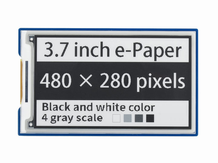 Waveshare 3.7inch E-Paper E-Ink Display HAT for Raspberry Pi with 480×280 Pixels Black/White 4 Grey