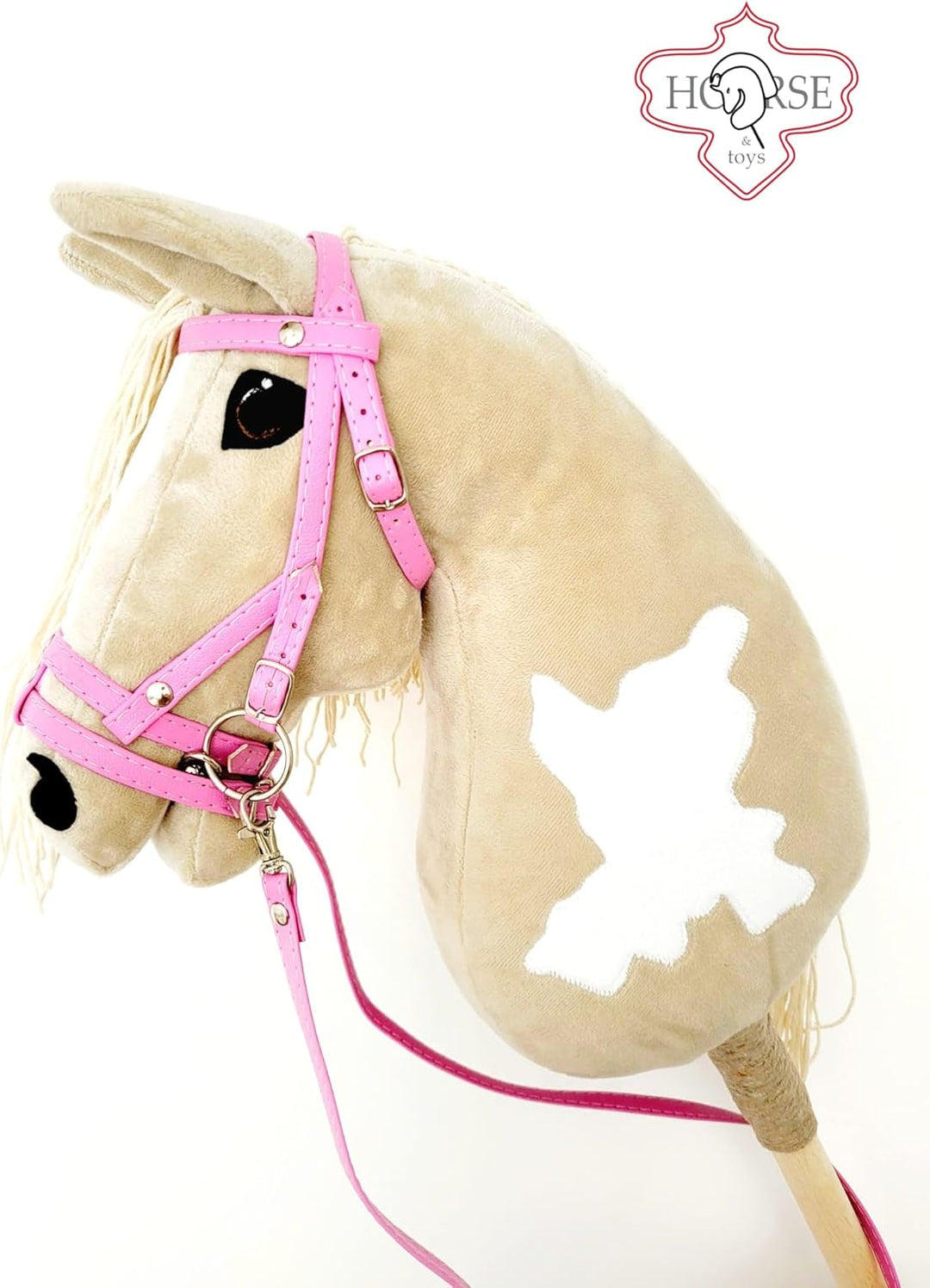 Hobby Horse Hobbypferd gross A3 (Pferd auf einem Stock) (beige), Beige