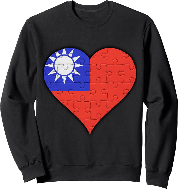 Taiwan Taiwanesische Flagge Herz Sweatshirt