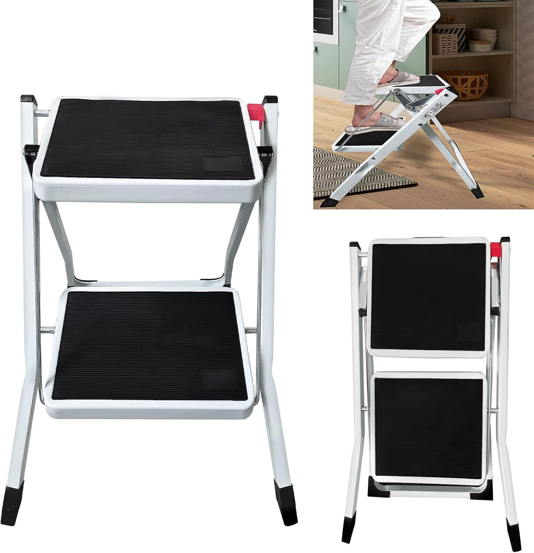 2 Stufen Klappstufen Trittleiter,Leichte Stehleiter Mini Leiter Klapptritt Trittleiter Haushaltsleit