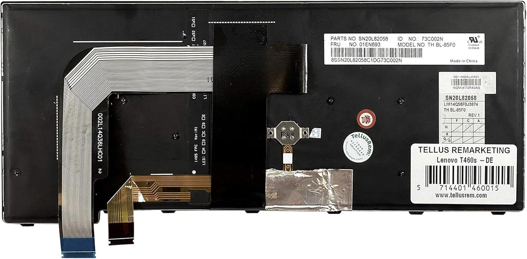 TellusRem ersatztastatur Deutsche Nicht Hintergrundbeleuchtung für Lenovo Thinkpad T460s T470s Non-B